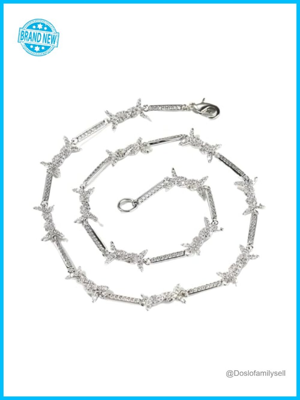 925 Sterling Silver Heart Barbed Wire Necklace 14K Yellow Gold Plated 14 Inch